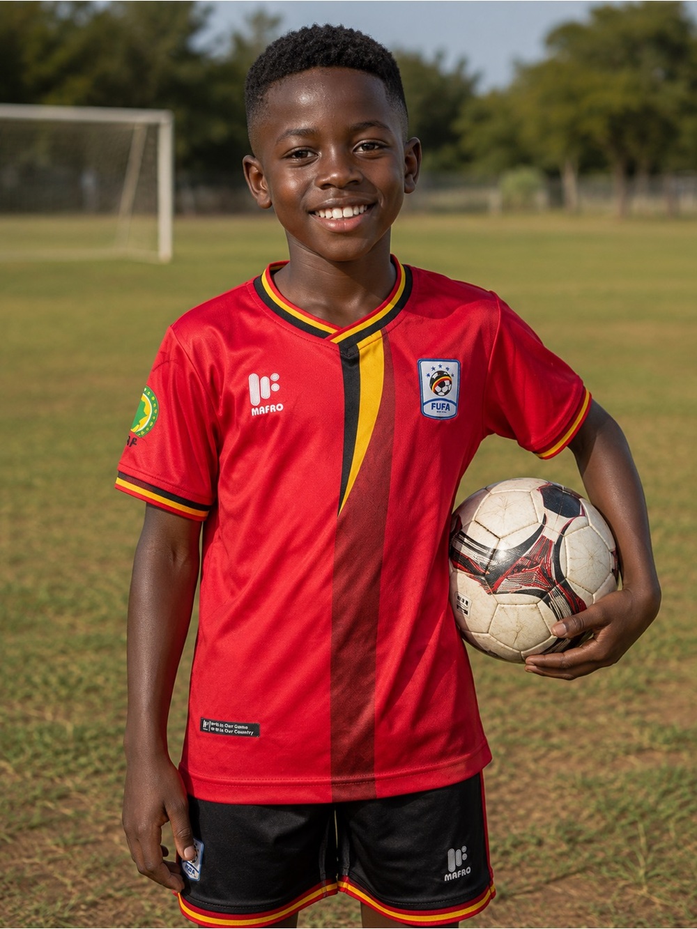 Mafro FUFA Soccer Jersey - Youth Medium - Red Performance Soccer Shirt - 8-9